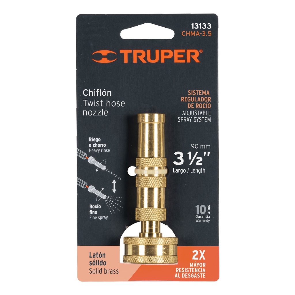 Truper Chiffon 3-1/2&quot; Machined Brass