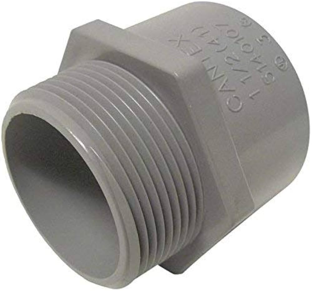 Adapter Macho Gris 1'' Con Lock Nut PVC